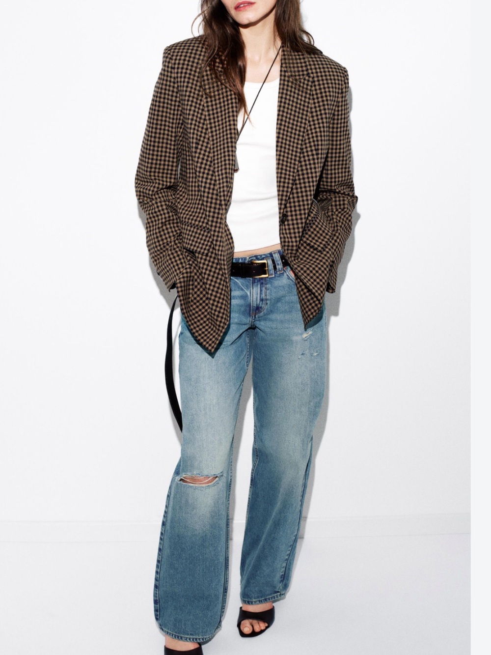 ZARA gingham blazer